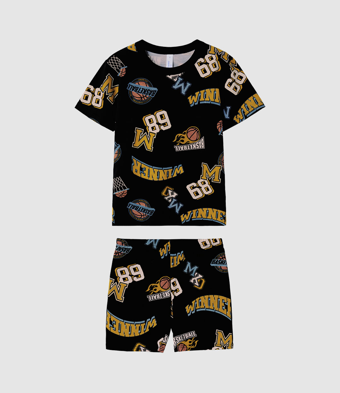 Pijama Curto Infantil Menino Estampa Corrida Em Algodão Malwee Kids