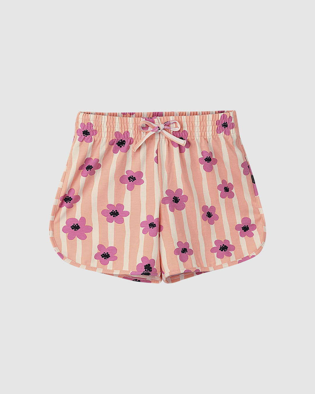 Shorts Infantil Menina Estampado Com Cadarço Em Algodão Malwee Kids - Laranja - 8