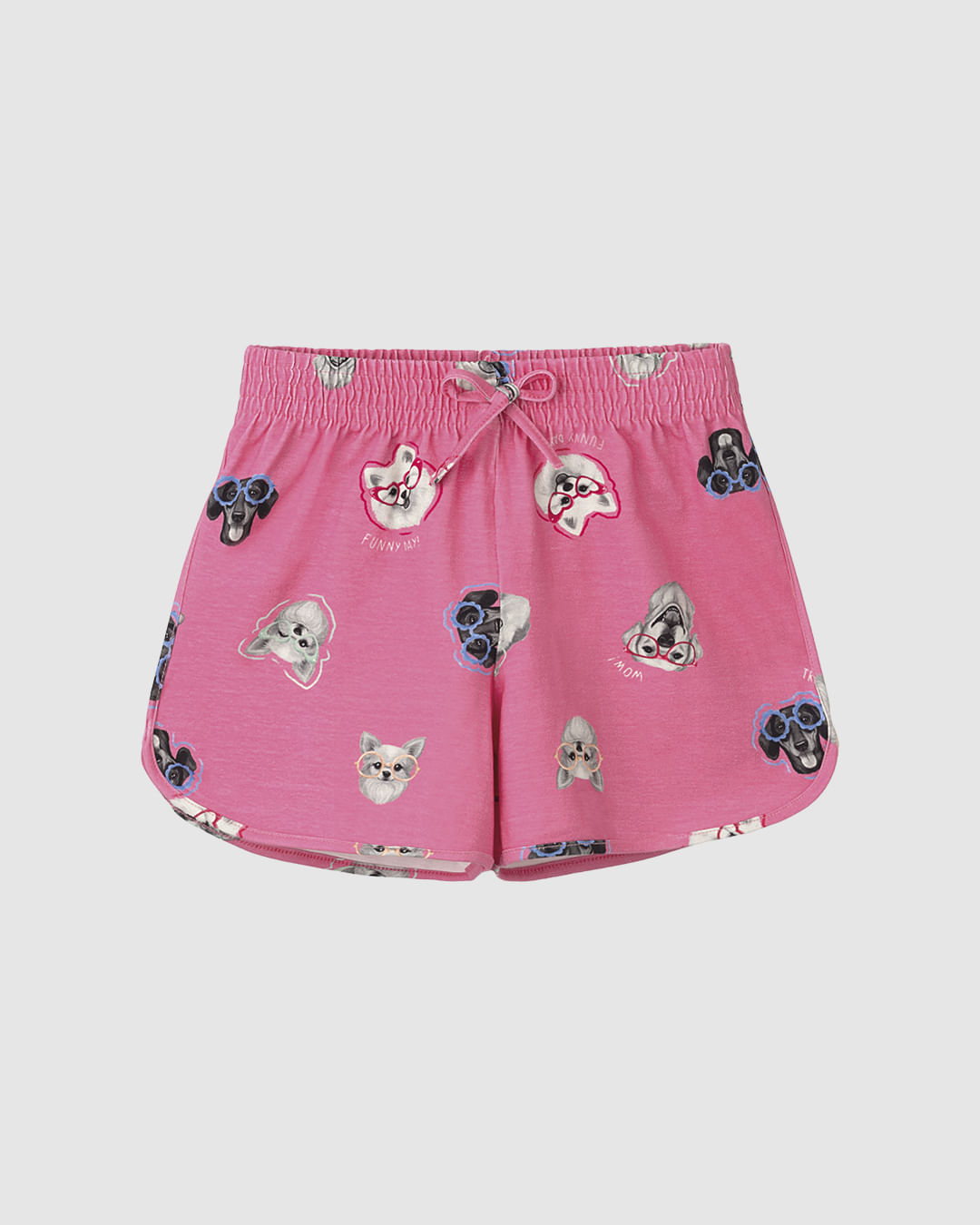 Shorts Infantil Menina Estampado Com Cadarço Em Algodão Malwee Kids - Rosa - 18