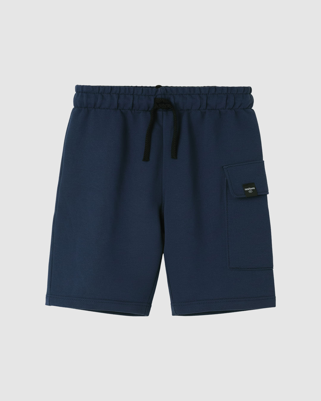 Bermuda Infantil Menino Bolso Lateral Com Lapela Em Moletinho Malwee Kids - Azul - 8