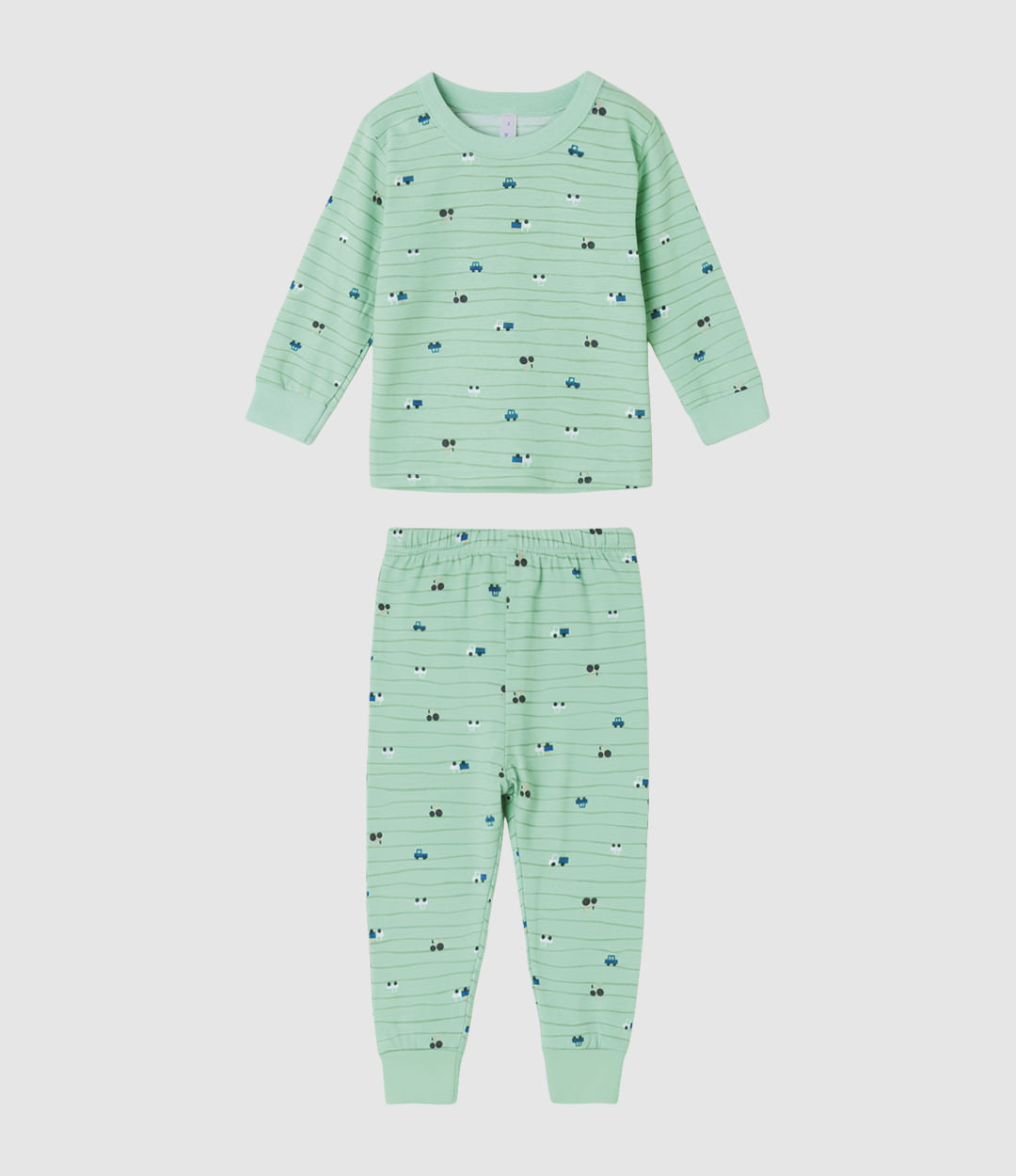 Pijama Longo Infantil Menino Rapport Brilha No Escuro Em Algodão Malwee Kids - Verde - 2