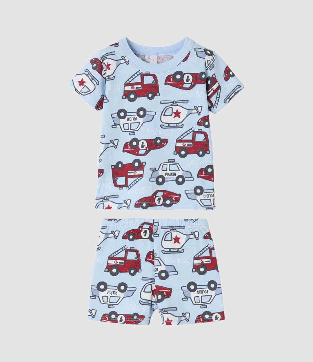 Pijama Curto Infantil Menino Rapport Brilha No Escuro Em Algodão Malwee Kids - Azul - 8