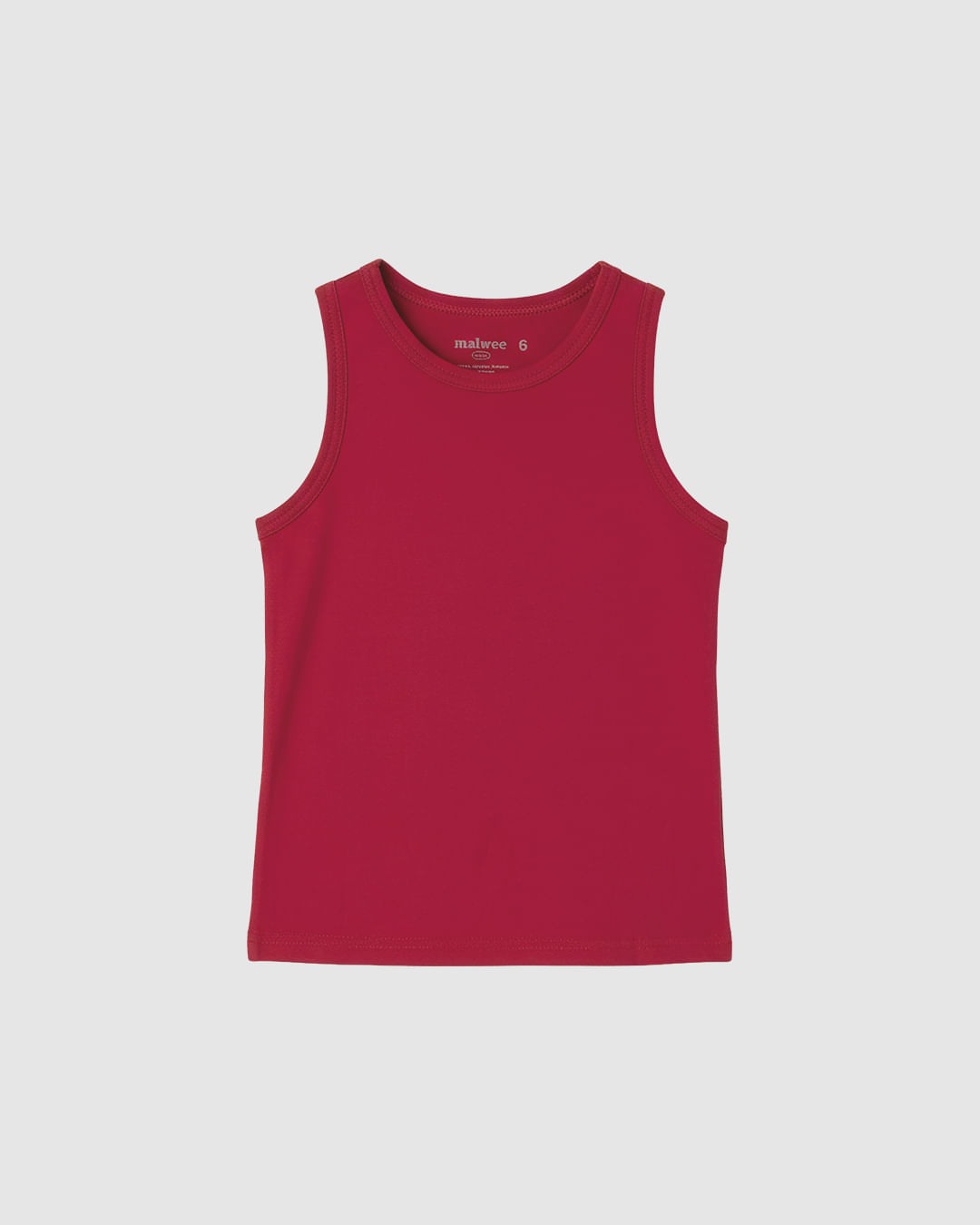 Regata Infantil Menina Decote Redondo Alça Média Em Algodão Malwee Kids - Vermelho - 8