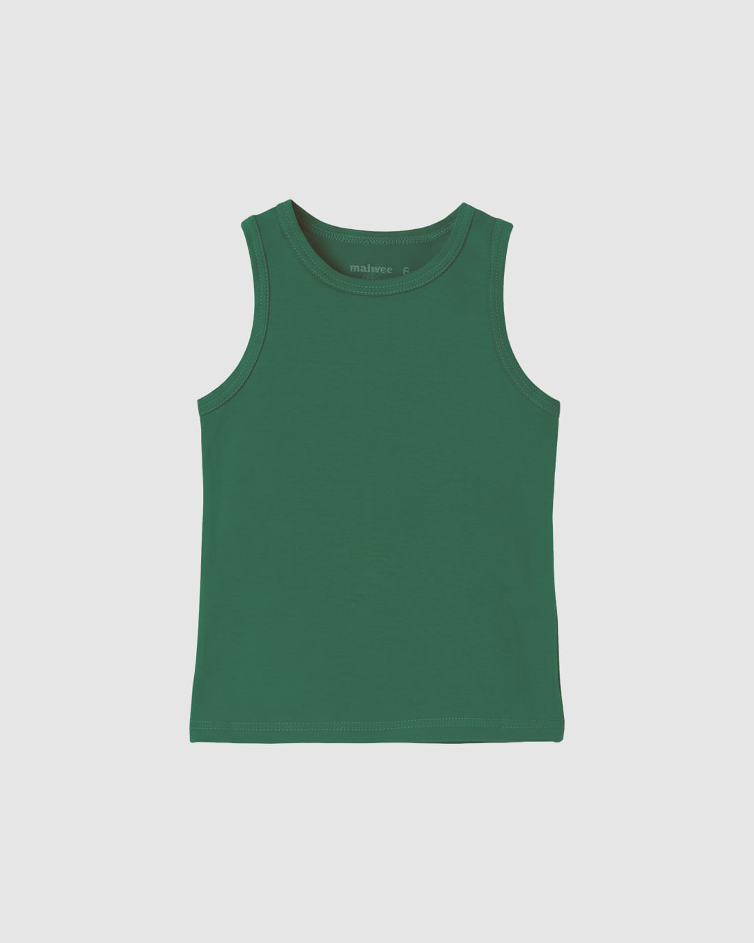 Regata Infantil Menina Decote Redondo Alça Média Em Algodão Malwee Kids - Verde - 8