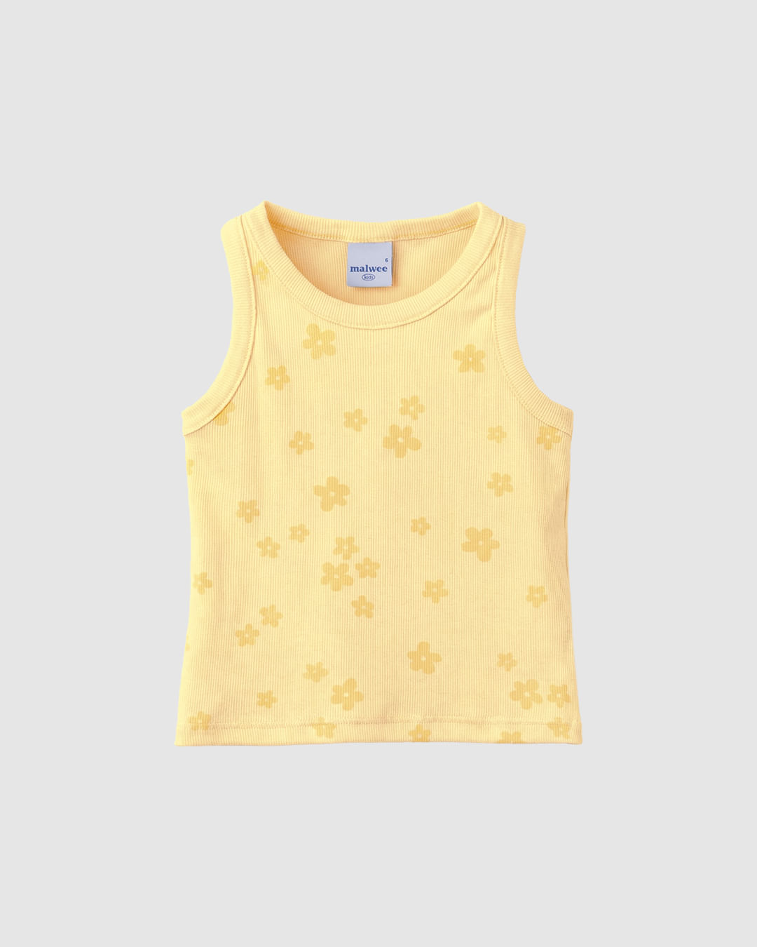 Regata Infantil Menina Estampa Flor Em Ribana Malwee Kids - Amarelo - 8