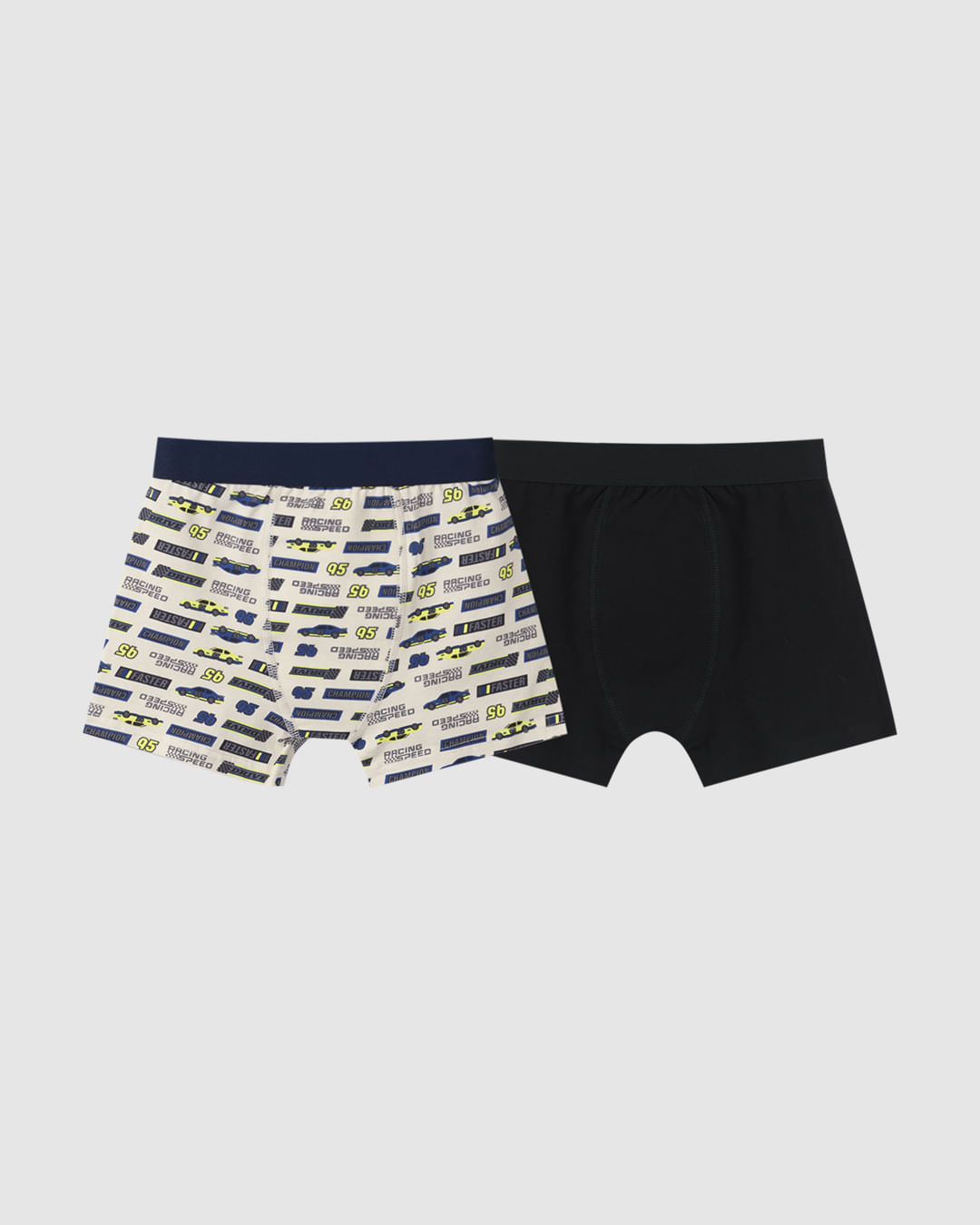 Kit 2 Cuecas Boxer Infantis Menino Em Algodão Com Elastano Malwee Kids - Preto - P