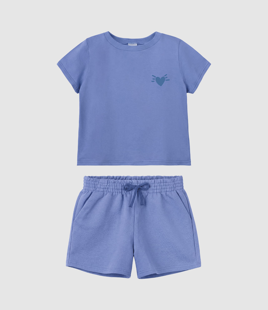 Conjunto Infantil Menina Blusa Box Em Algodão Malwee Kids - Azul - 6
