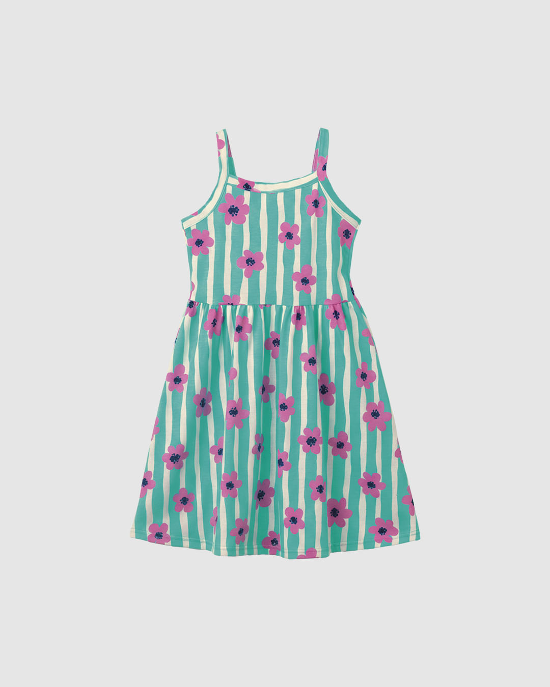 Vestido Infantil Rodado Decote Reto Em Algodão Malwee Kids
