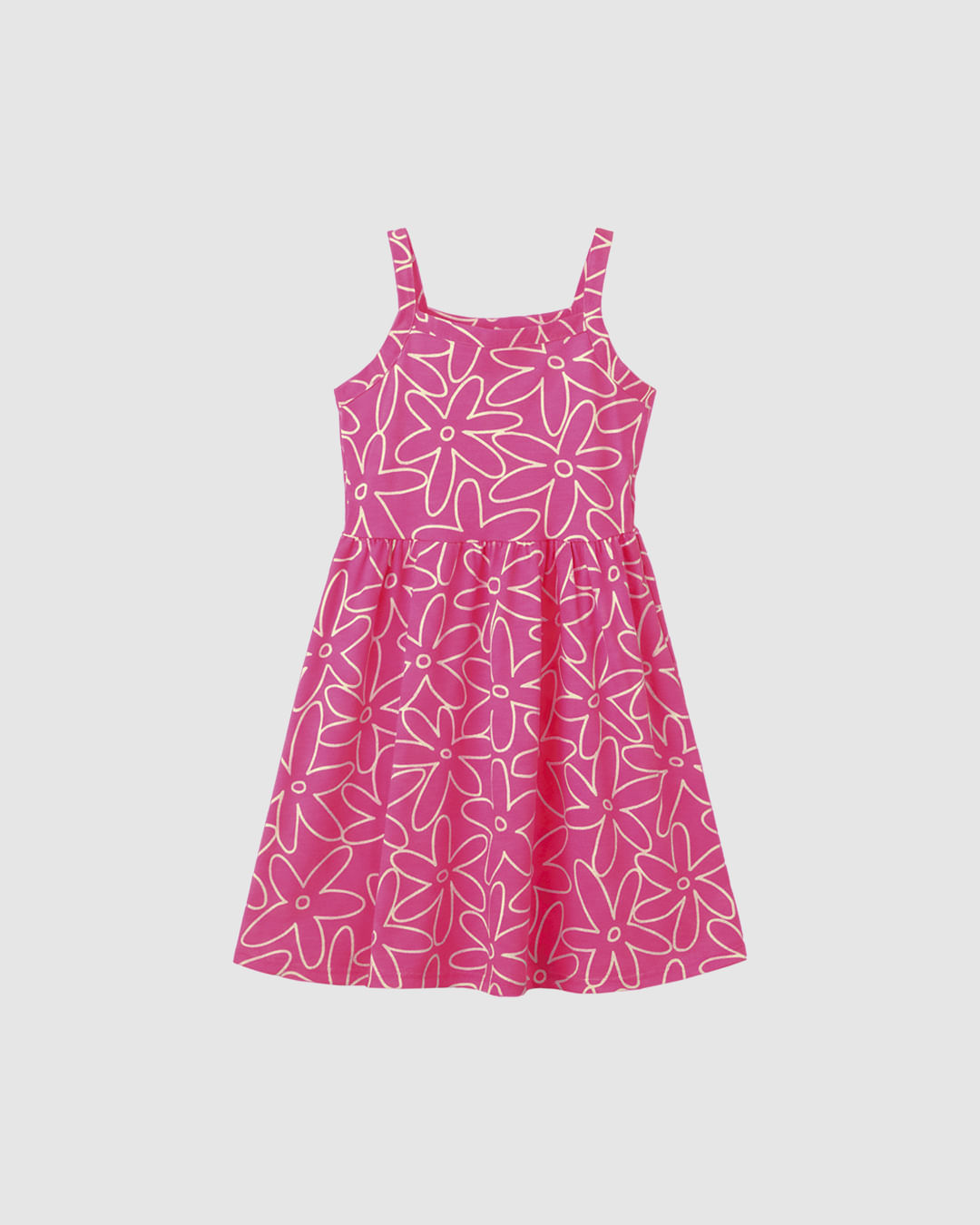 Vestido Infantil Rodado Decote Reto Em Algodão Malwee Kids
