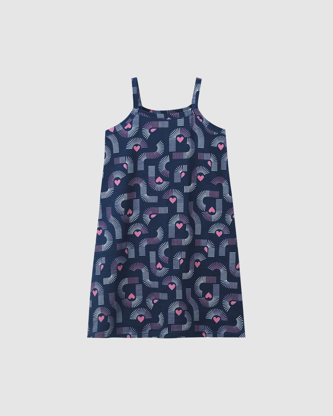 Vestido Infantil Decote Reto Estampado Em Algodão Malwee Kids
