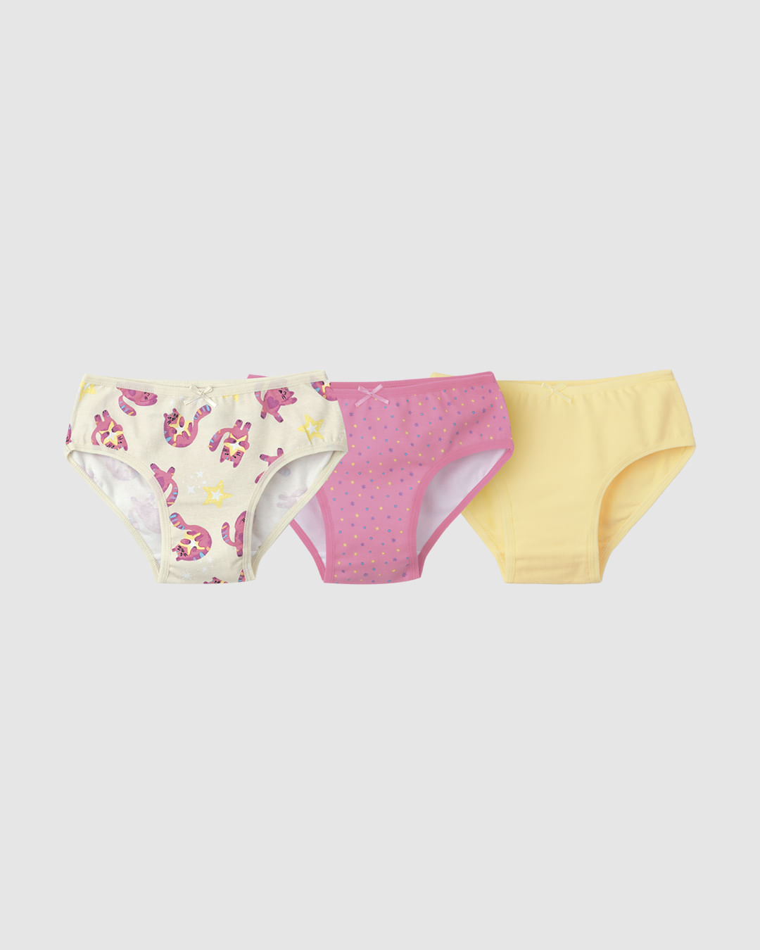 Kit 3 Calcinhas Infantis Menina Em Algodão Malwee Kids - Off White - G