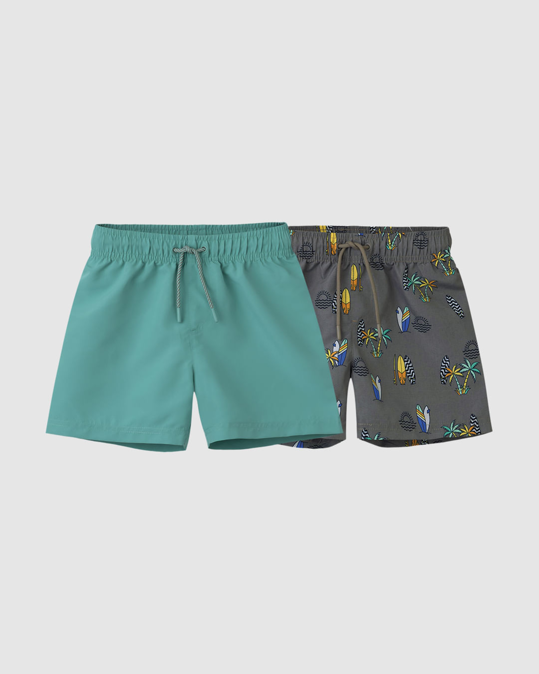 Kit 2 Shorts De Banho Infantil Menino Em Microfibra Malwee Kids