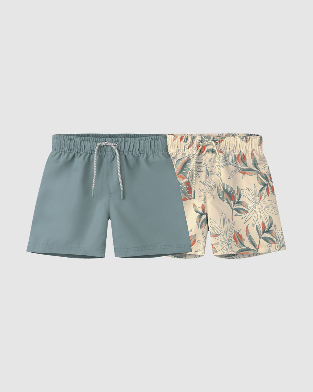 Kit 2 Shorts De Banho Infantil Menino Em Microfibra Malwee Kids - Bege - 8