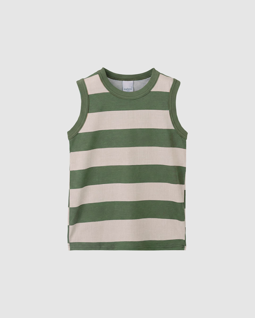 Regata Infantil Menino Estampa Listrada Em Algodão Malwee Kids - Verde - 8