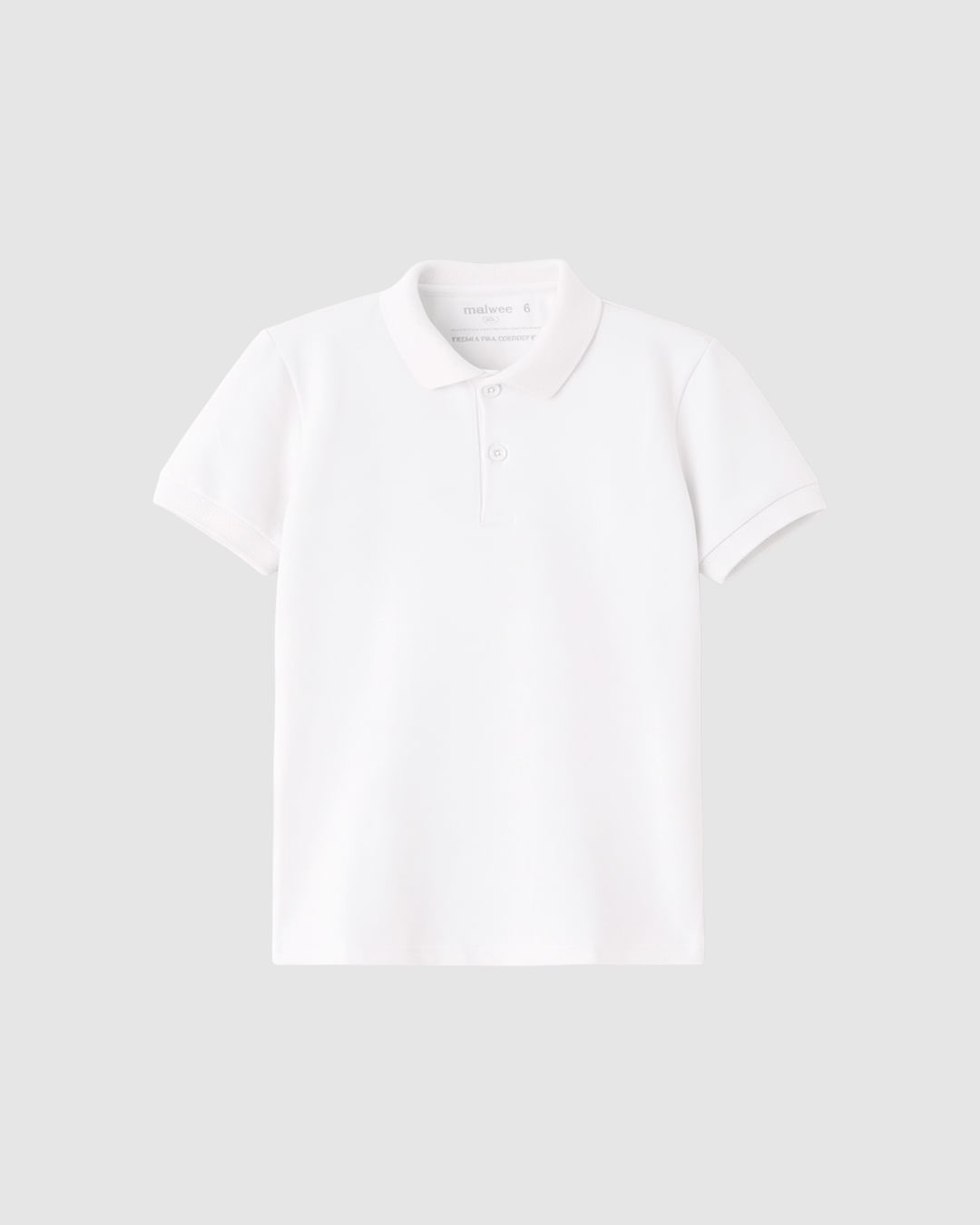 Camisa Polo Infantil Menino Gola Esporte Em Piquet Stretch Malwee Kids - Branco - 2