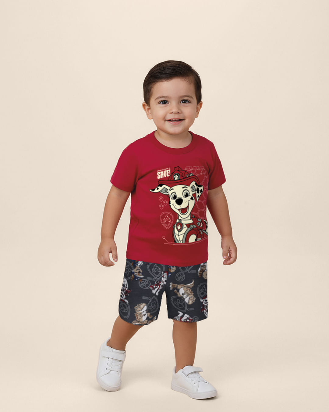 Conjunto Infantil Menino Patrulha Canina Estampa Puff Em Algodão Malwee Kids