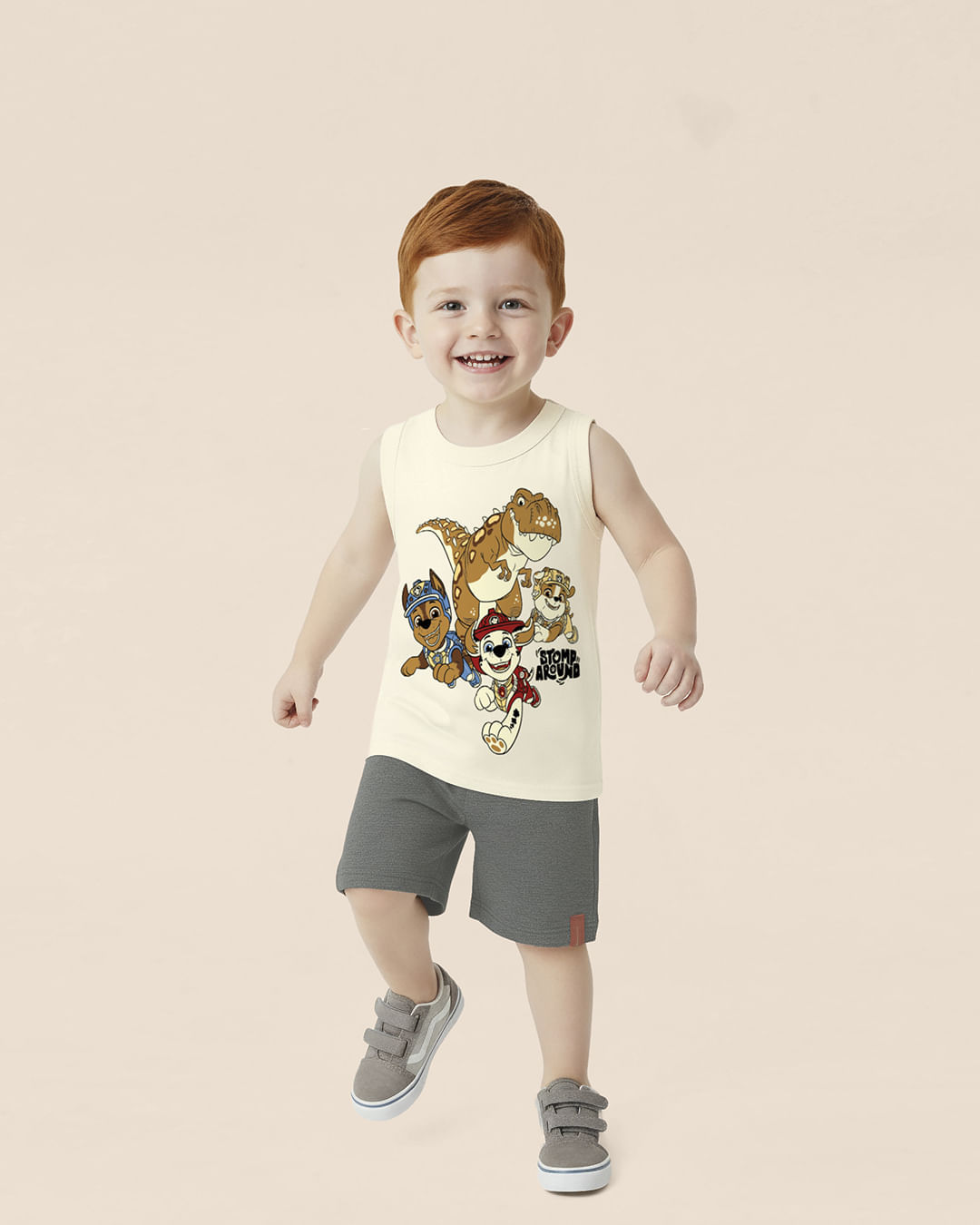 Conjunto Infantil Menino Regata Stomp Around Patrulha Canina Malwee Kids - Off White - 6