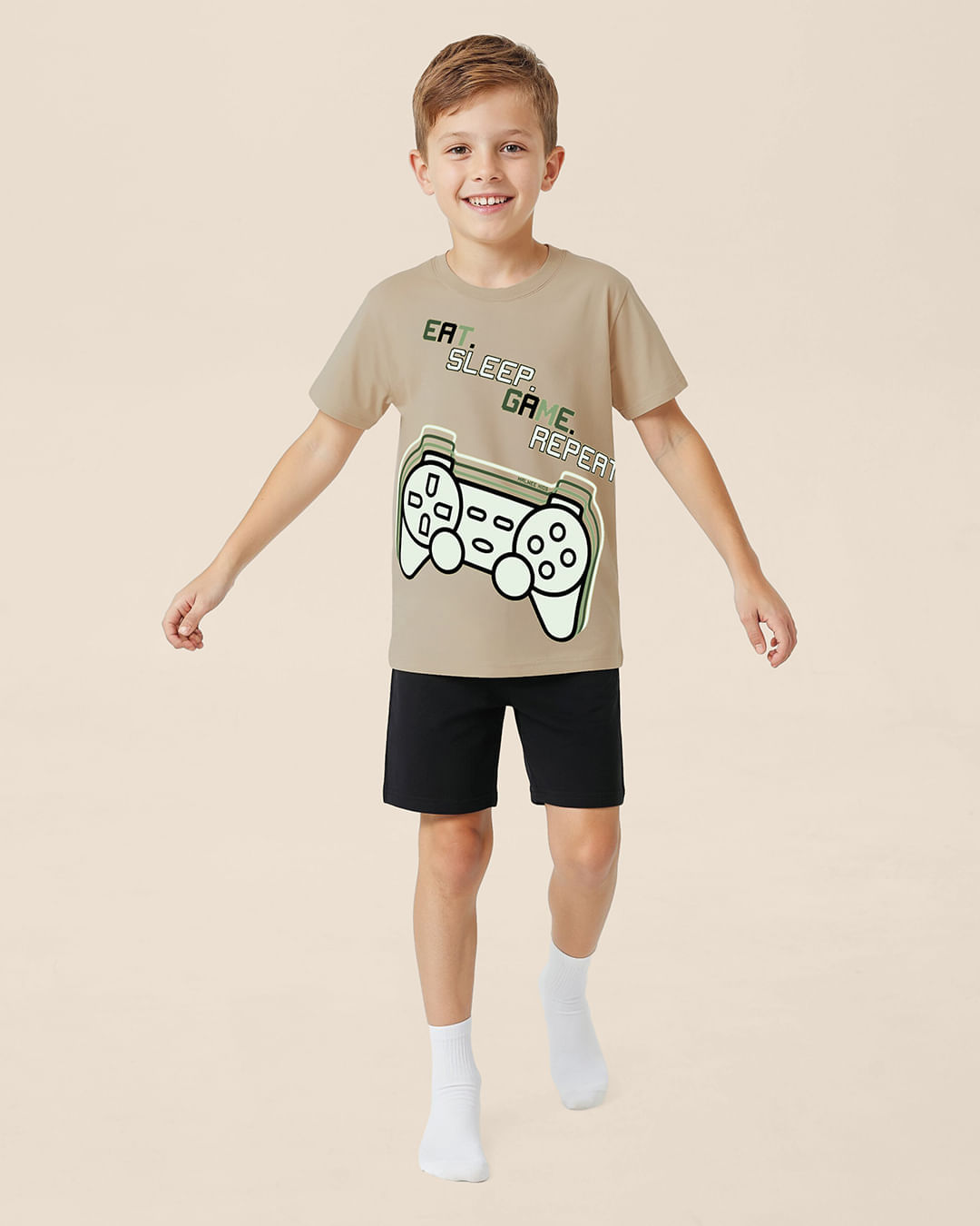 Pijama Curto Infantil Menino Camiseta Estampa Brilha No Escuro Malwee Kids