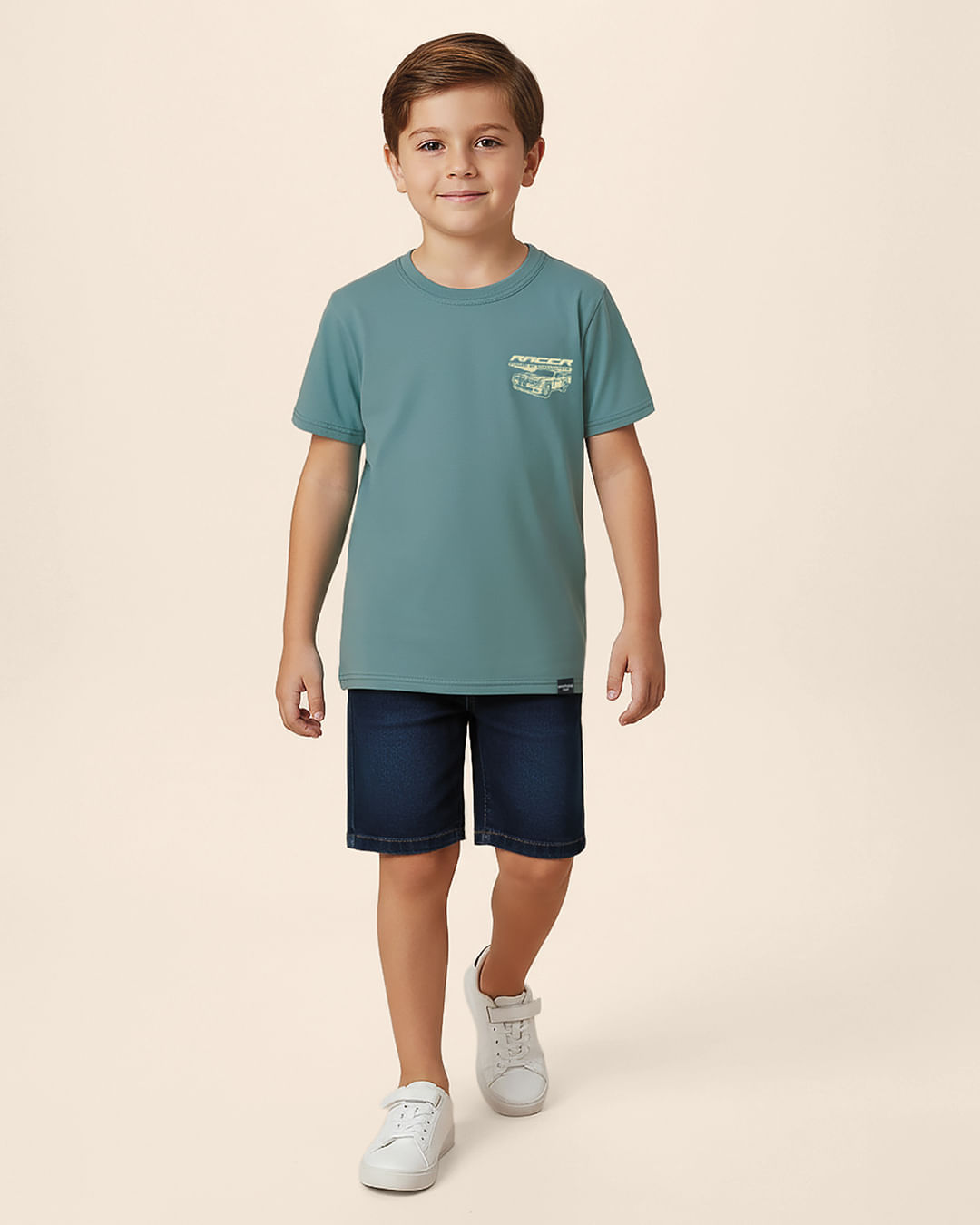 Camiseta Infantil Menino Estampa Racer Frente E Costas Malwee Kids - Verde - 14