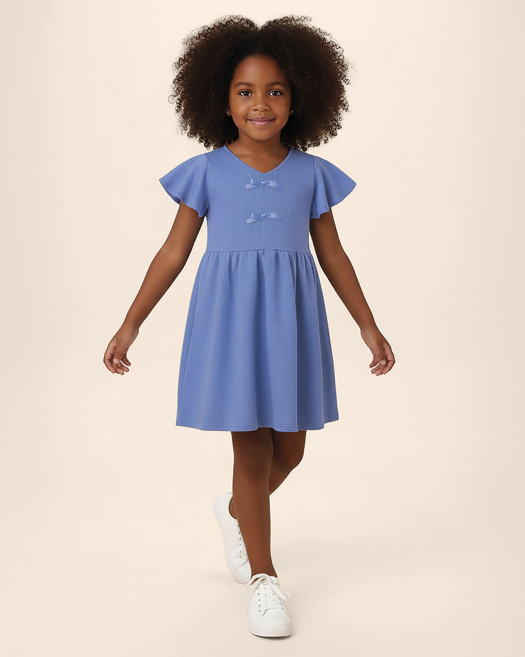 Vestido Infantil Detalhe Aplique De Laço Em Malha Texturizada Malwee Kids