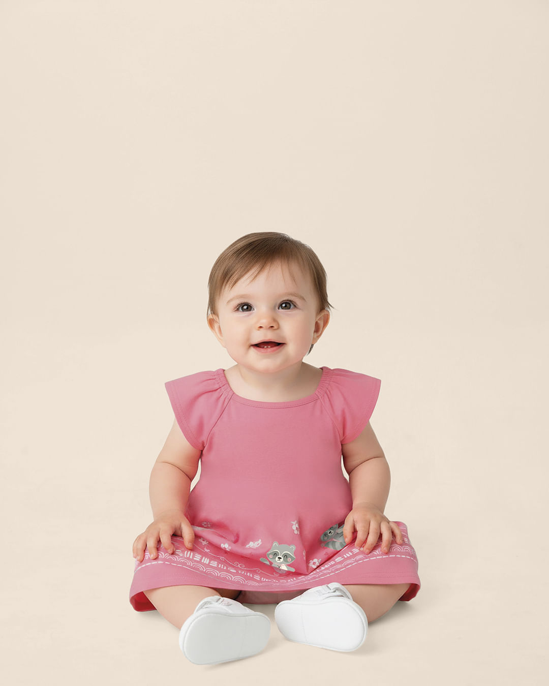 Vestido Bebê Menina Evasê Estampa Glitter Holográfico Malwee Kids