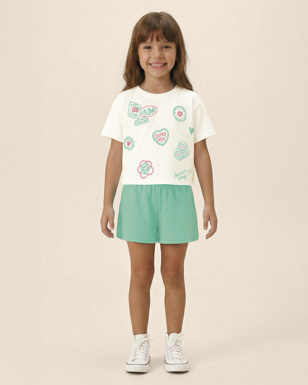 Conjunto Infantil Menina Blusa Estampa Puff + Glitter Malwee Kids