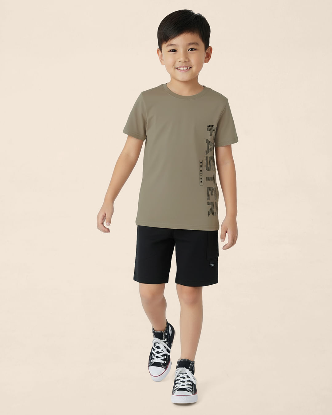 Conjunto Infantil Menino Camiseta Faster Brave And Strong Malwee Kids - Marrom - 12