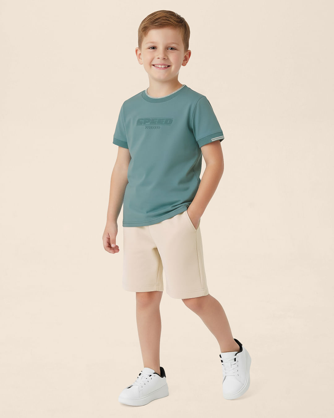 Conjunto Infantil Menino Estampa Speed Alto Relevo Em Algodão Malwee Kids - Verde - 10