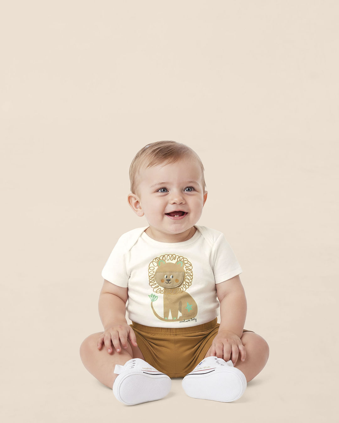 Conjunto Bebê Menino Body Estampa Leãozinho Com Aplique Malwee Kids