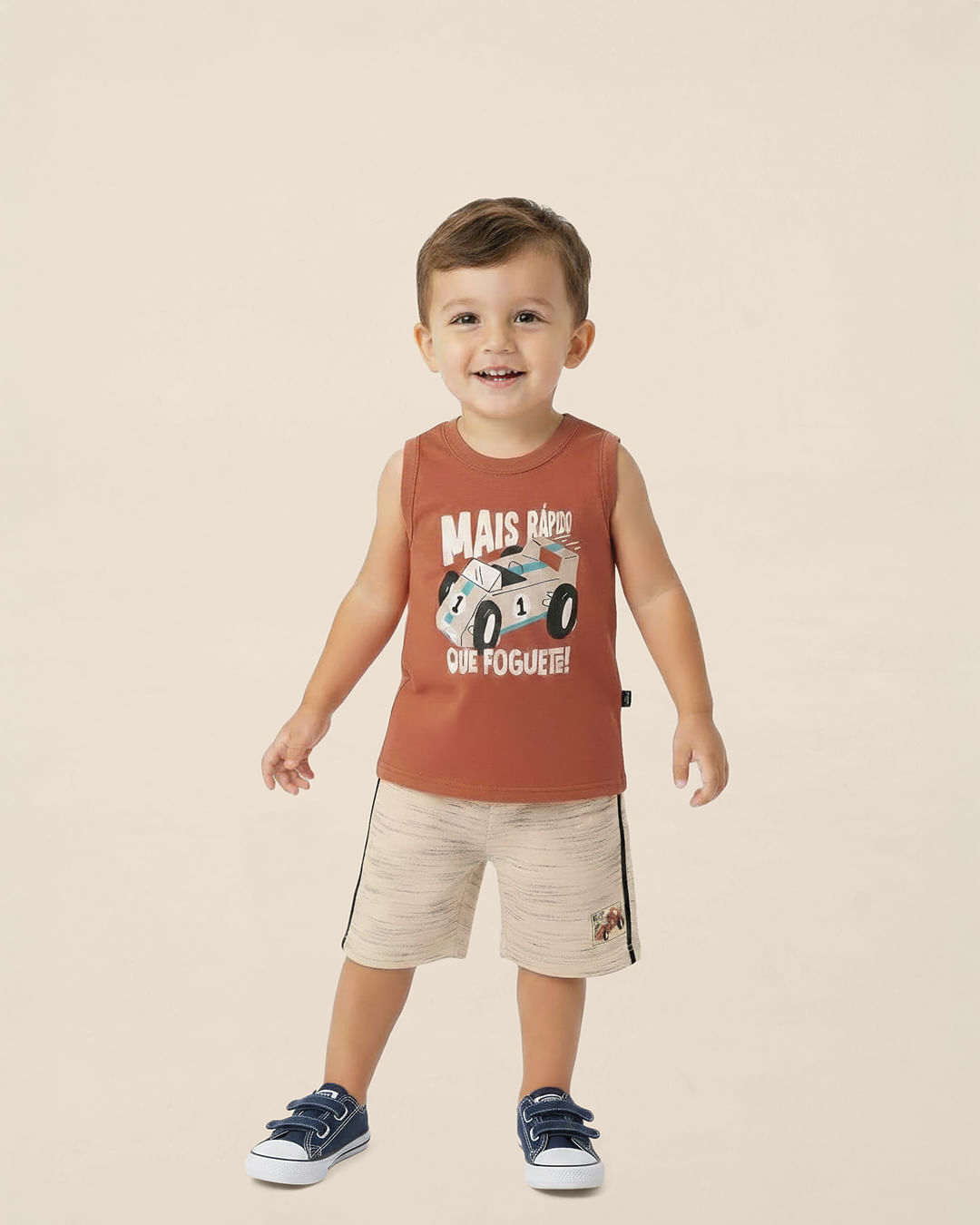 Conjunto Infantil Menino Regata Mais Rápido Que Foguete! Malwee Kids - Laranja - 6