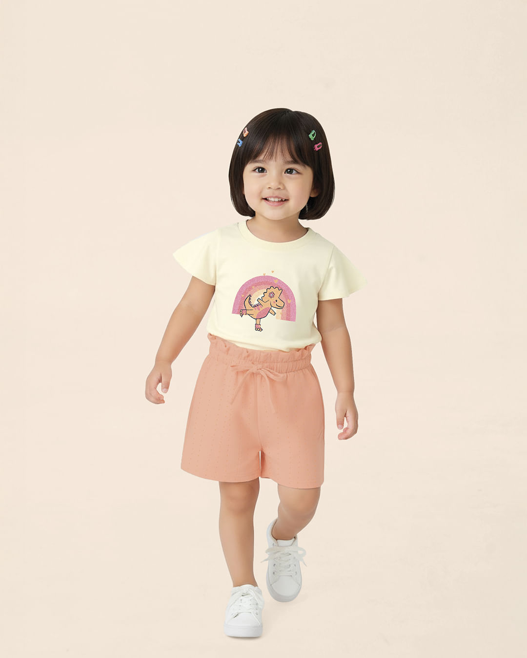 Conjunto Infantil Menina Blusa Estampa Glitter Holográfico Malwee Kids - Off White - 6
