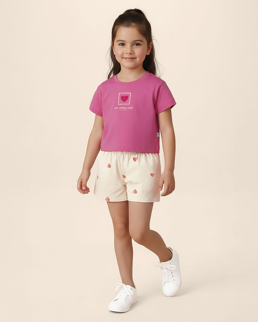 Conjunto Infantil Menina Love Yourself First Em Algodão Malwee Kids
