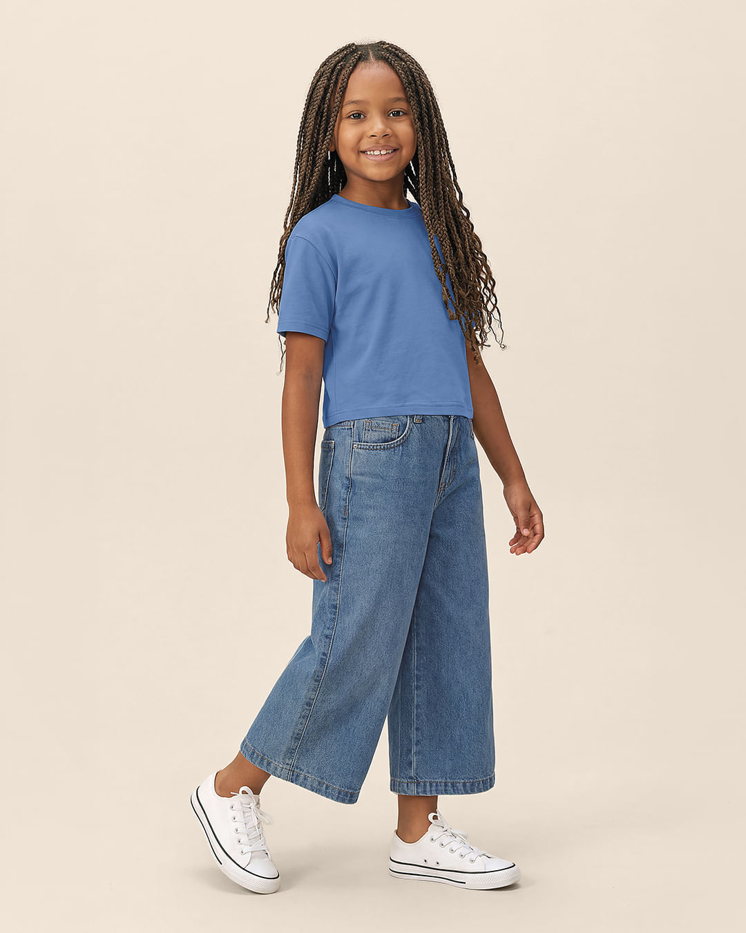 Calça Infantil Menina Pantacourt Jeans 100% Algodão Eco Itajaí Malwee Kids