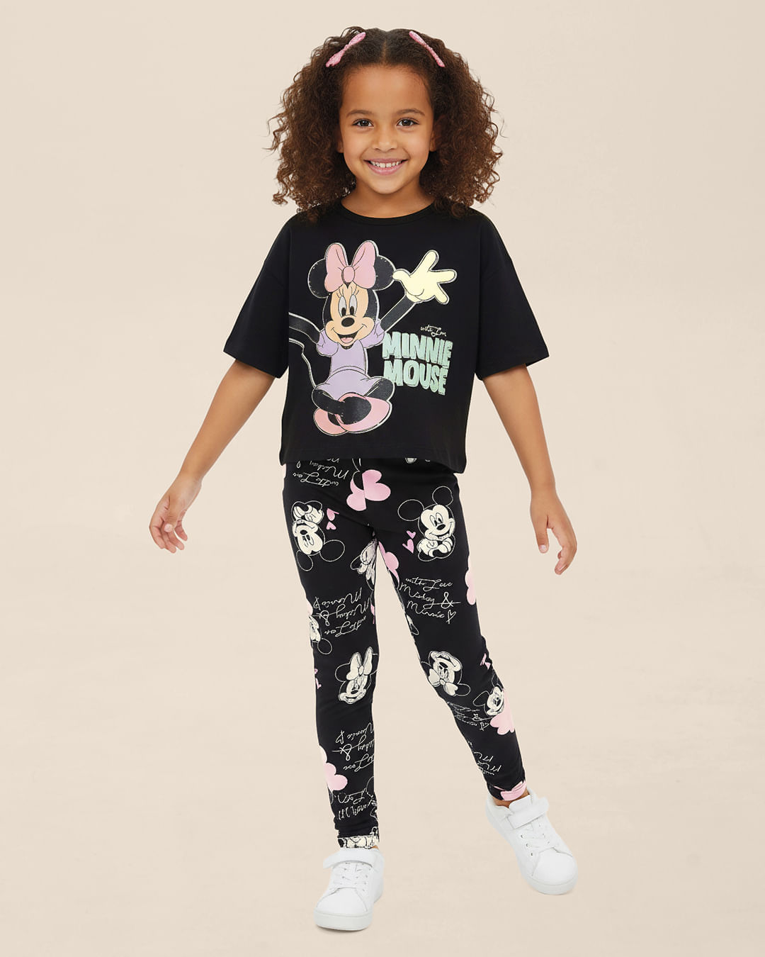Calça Legging Infantil Estampa Digital Minnie Mouse Disney Malwee Kids
