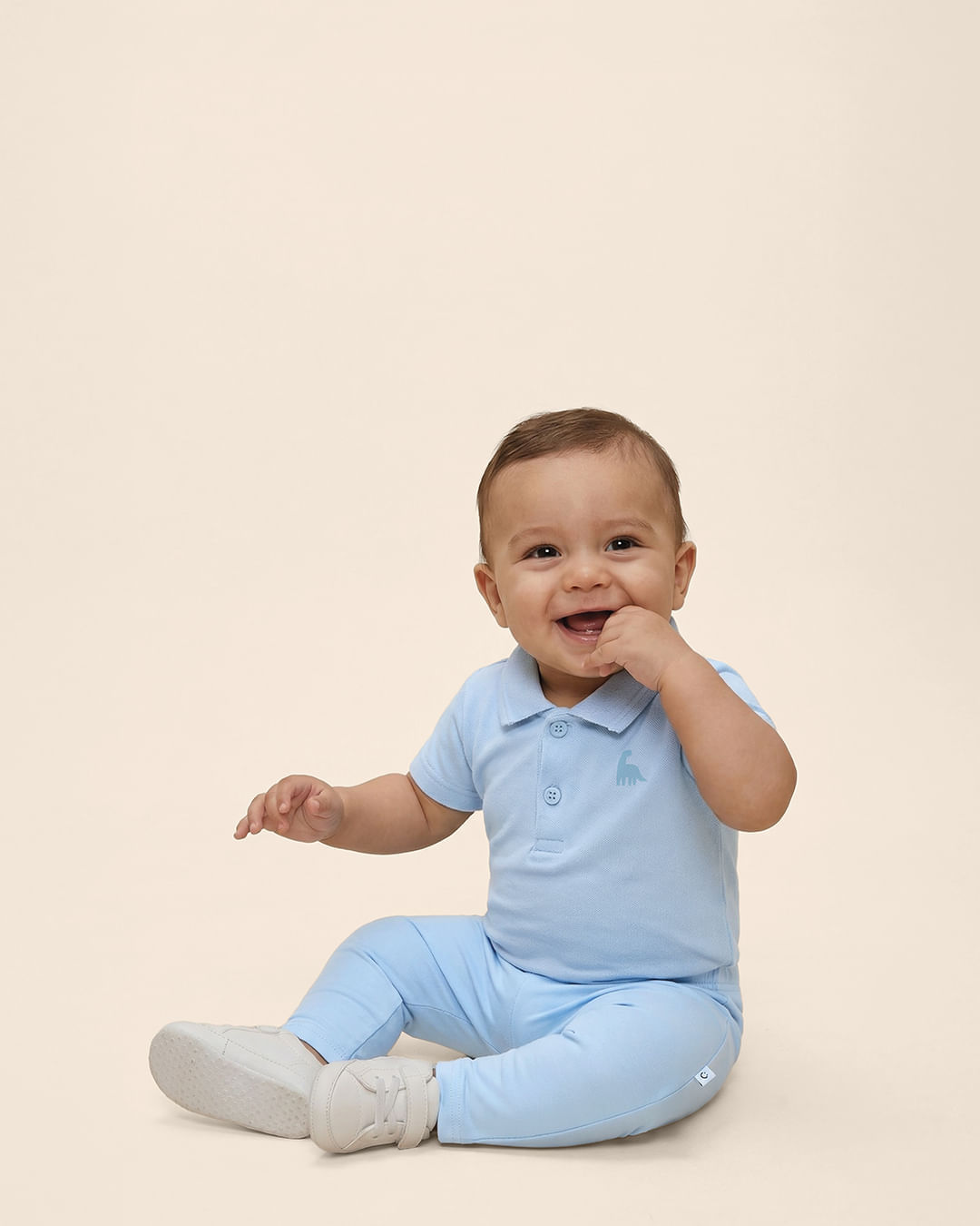 Body Polo Bebê Menino Manga Curta Estampa Puff Em Algodão Malwee Kids