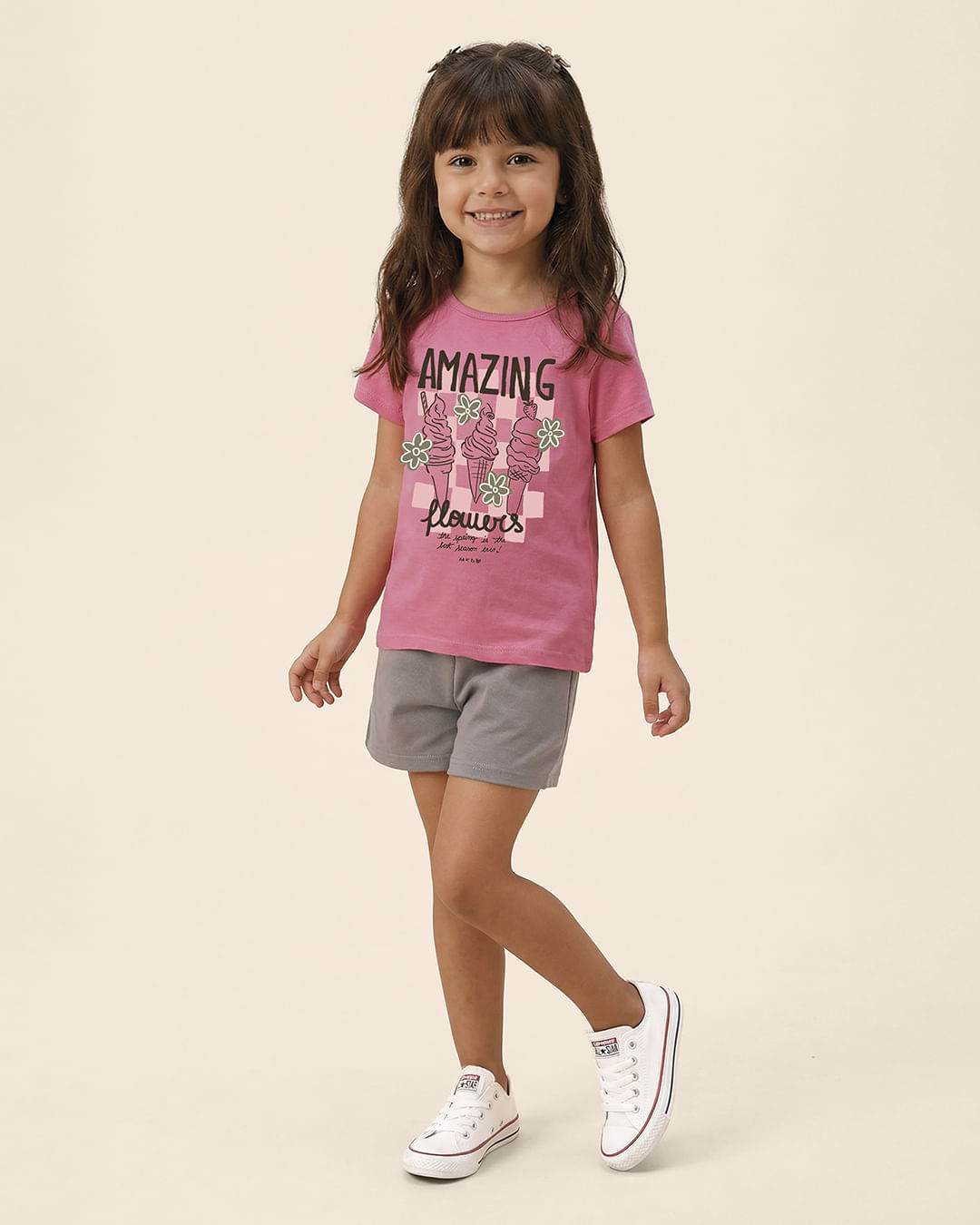 Conjunto Infantil Menina Blusa Amazing Flowers Em Algodão Malwee Kids - Rosa - 8