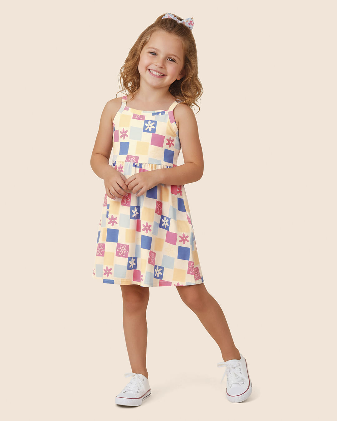 Vestido Infantil Rodado Decote Reto Em Algodão Malwee Kids