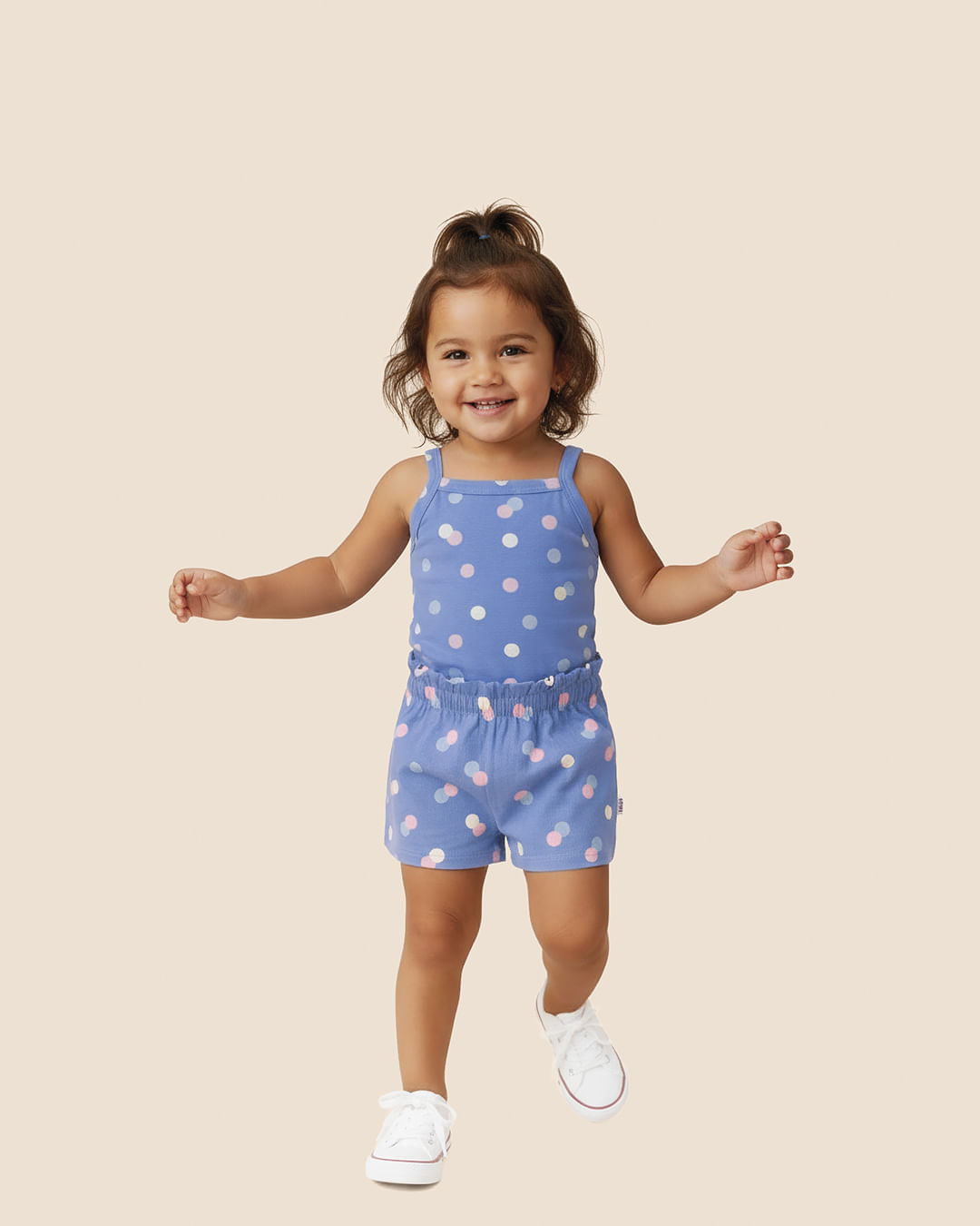 Regata Infantil Menina Alça Média Estampa Rotativa Em Algodão Malwee Kids