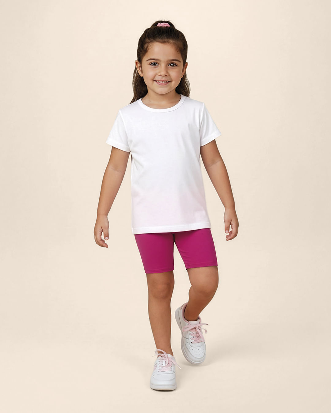 Bermuda Infantil Menina Ciclista Em Algodão Malwee Kids - Rosa - 6