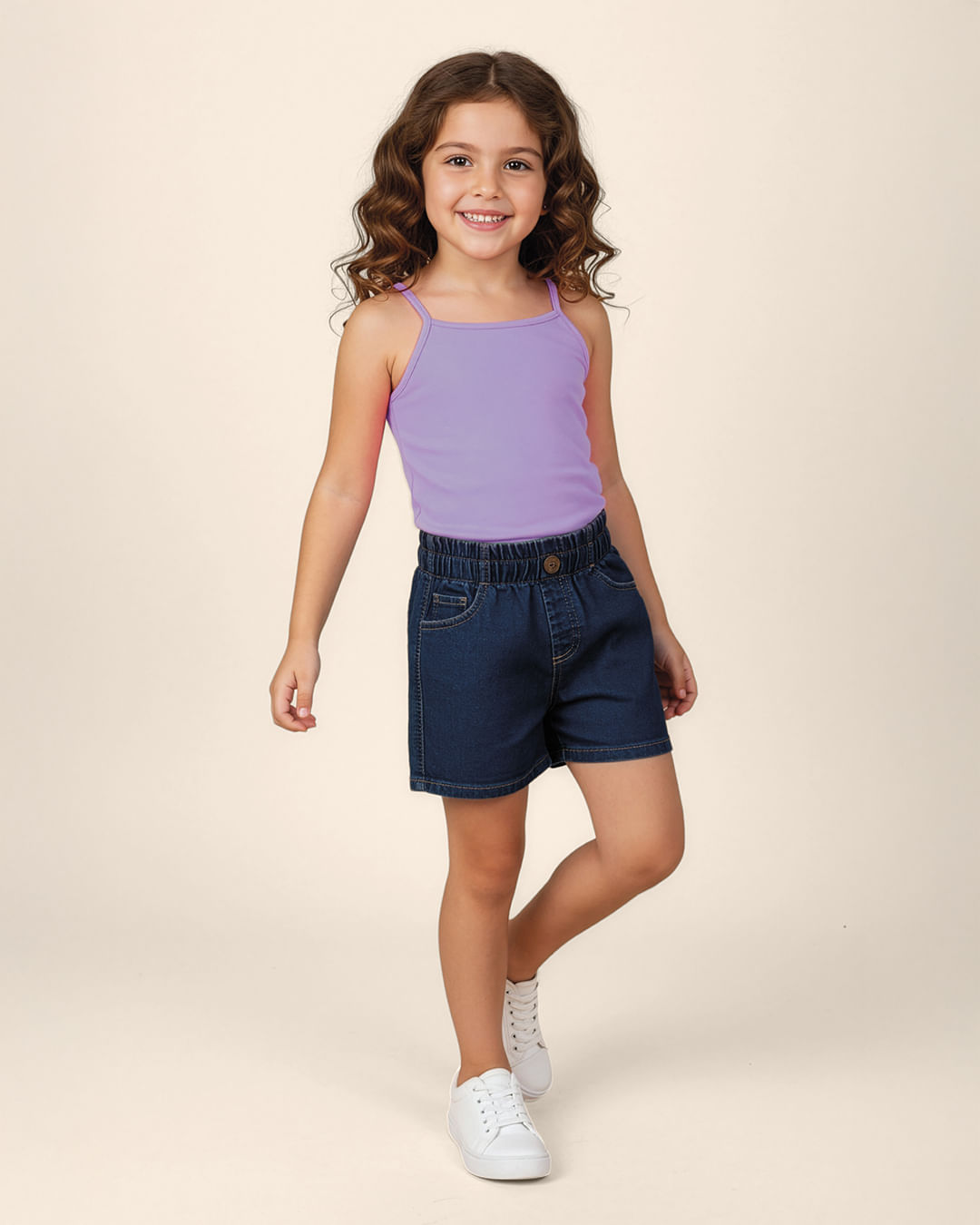 Regata Infantil Menina Alça Fina Em Algodão Malwee Kids - Roxo - 8