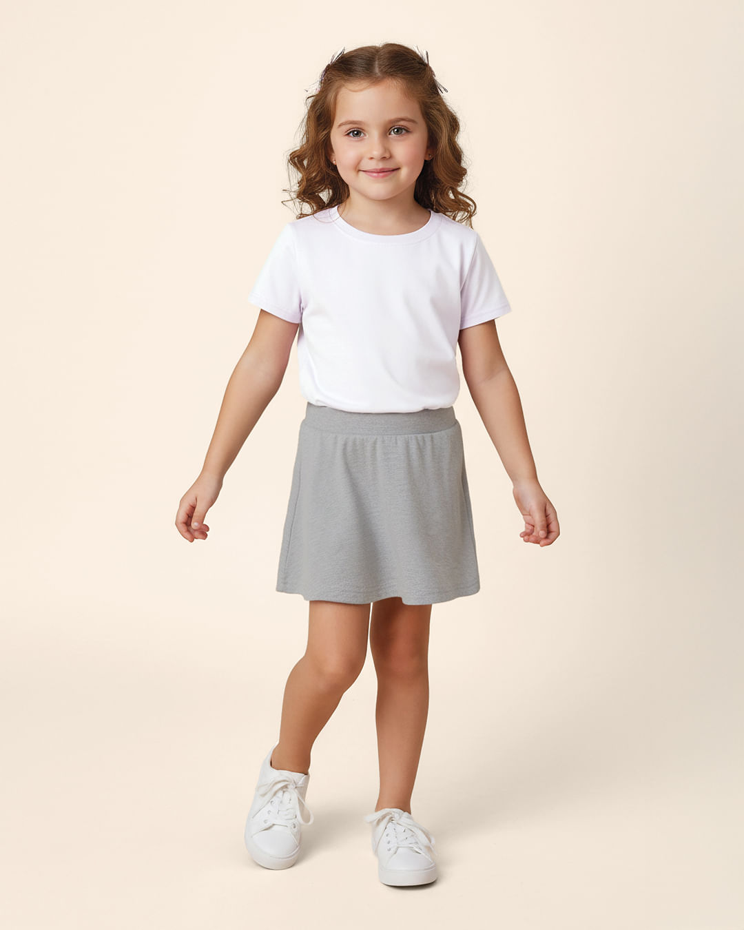 Saia Shorts Infantil Menina Cós Elástico Em Algodão Malwee Kids