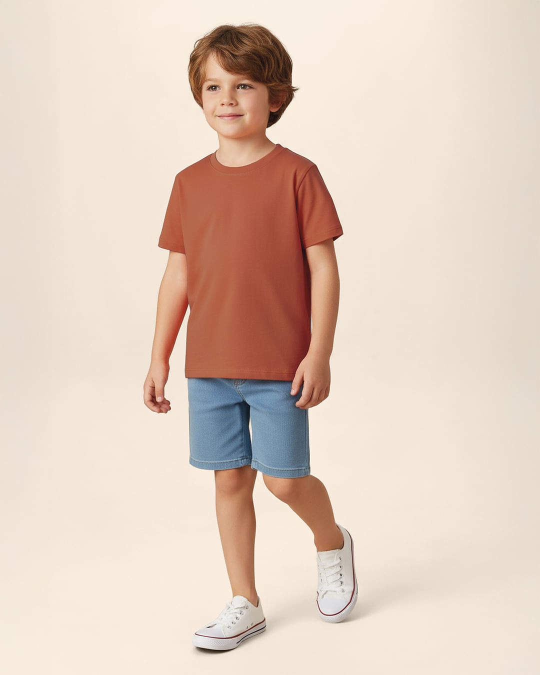 Camiseta Infantil Menino Decote Redondo Em Algodão Malwee Kids - Laranja - 4