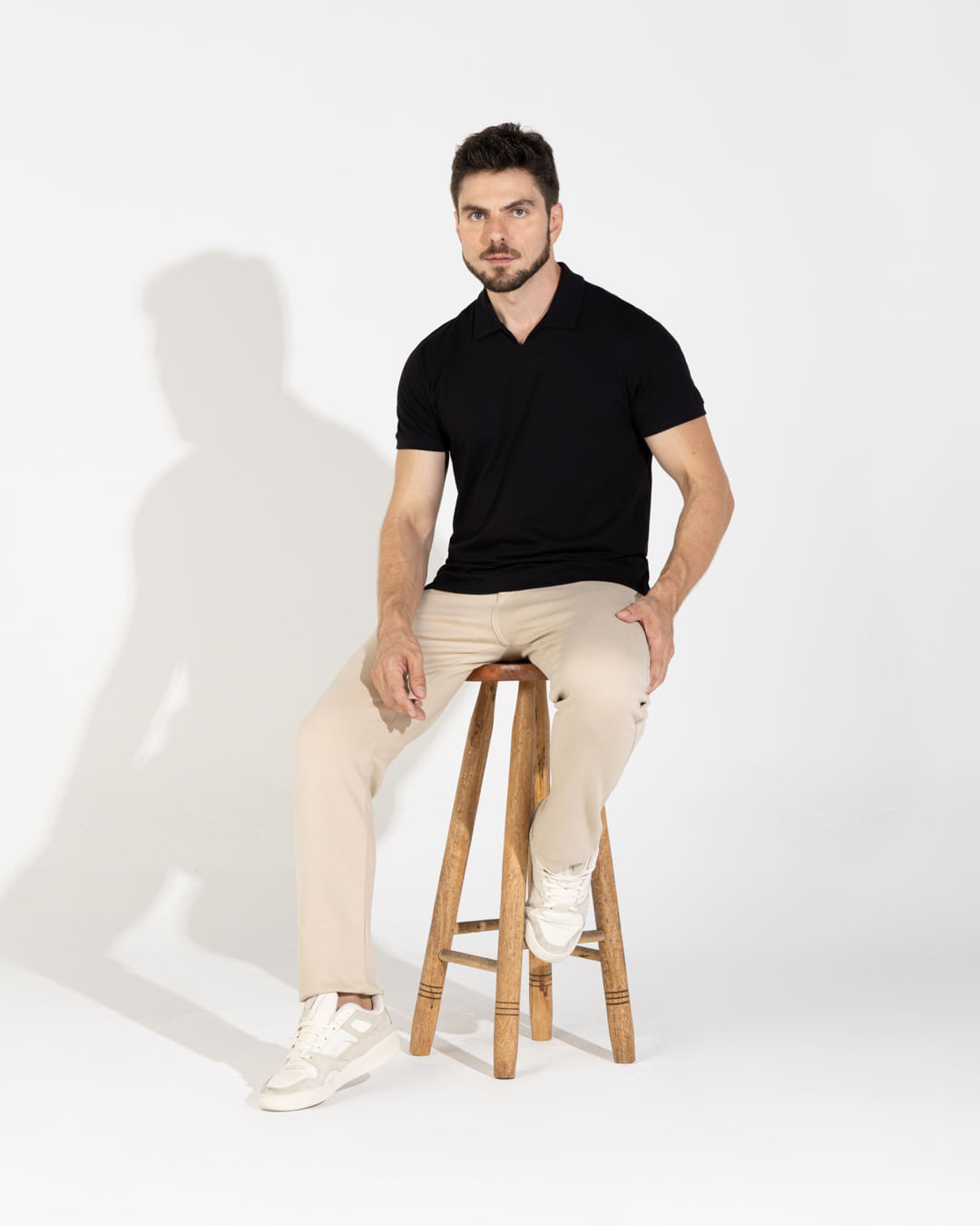 Polo Cotton Pima Masculina - Preto - PP