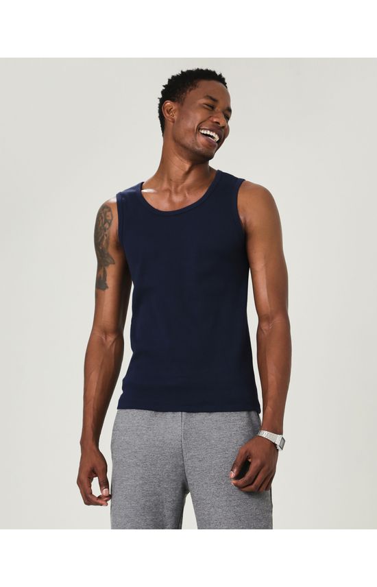 Regata Básica Masculina Slim Em Ribana Conforto