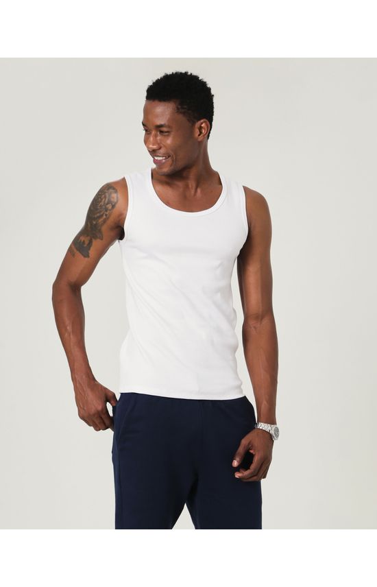 Regata Básica Masculina Slim Em Ribana Conforto
