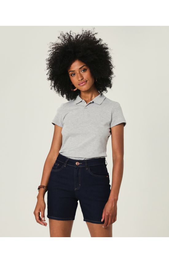 Blusa Polo Básica Feminina Gola Esporte Em Algodão