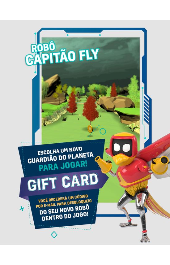 Cards Capitão Fly - Guardiões do Planeta Malwee Kids - Branco - U