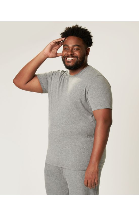 Camiseta Básica Masculina Plus Size Decote Redondo Em Meia Malha