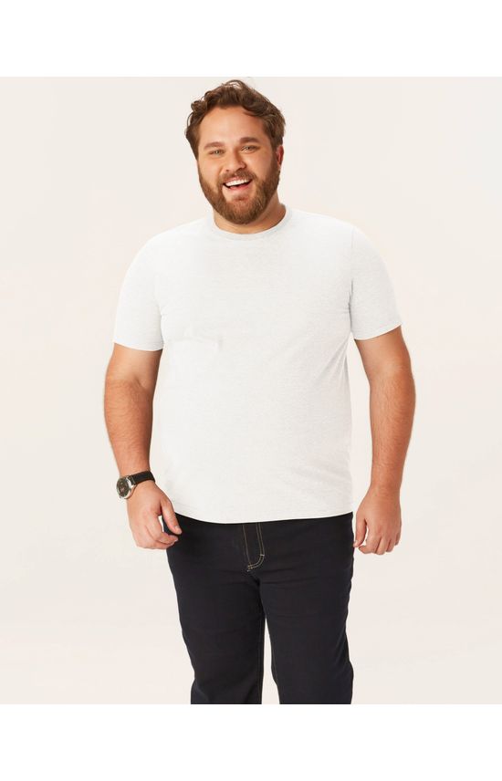 Camiseta Básica Masculina Plus Size Decote Redondo Em Meia Malha