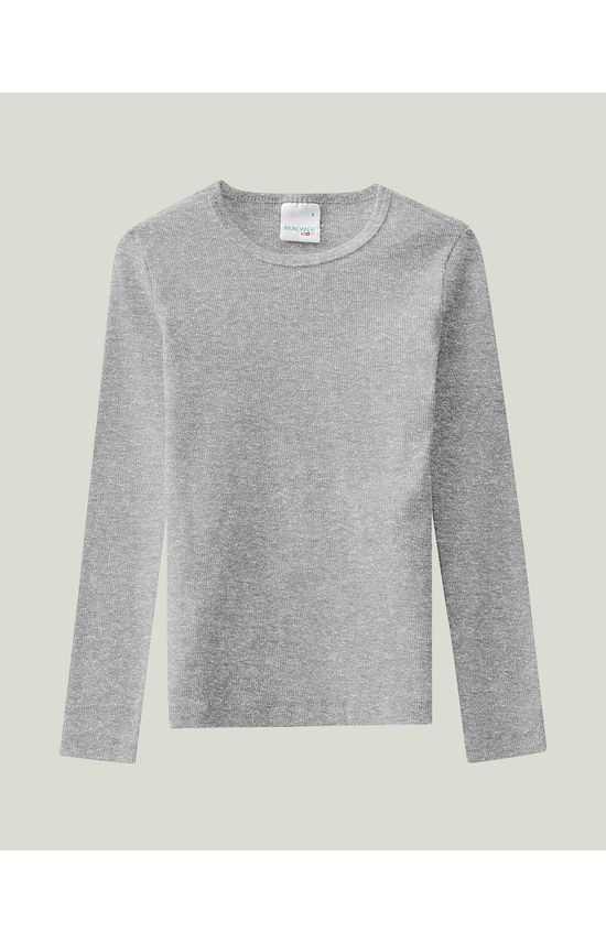 Blusa Infantil Menina Decote Redondo Em Ribana Conforto Malwee Kids